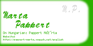 marta pappert business card